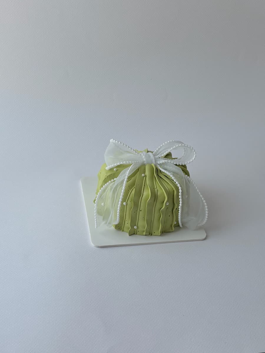 Sage green dome with organza ribbon bow